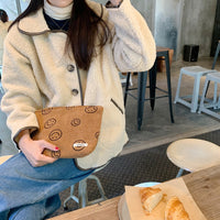 Corduroy Cute Smile Dots Face Makeup Bag