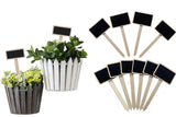 3Pcs Metal Herb Plant Pot with Tray and 10Pcs Mini Chalkboard Wooden Plant Tags Stakes