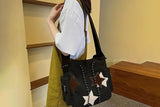 Y2K Star Canvas Messenger Bag Shoulder Travel Crossbody Bag