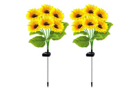 2Pcs Solar Sunflower Lights for Outdoor Garden Patio Lawn