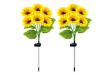 2Pcs Solar Sunflower Lights for Outdoor Garden Patio Lawn