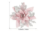 10Pcs Poinsettia Artificial Christmas Flowers
