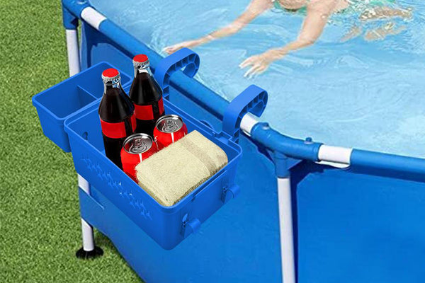 Poolside Hanging Storage Basket with Cup Holder