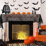 Halloween Decorations Kit Spiderweb Lace Covers Set Halloween Party Decors