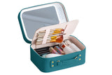 Rechargeable Lighted LED Mirror Makeup Case Cosmetic Organizer