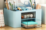 Pen Organizer with 2 Drawer Multi-Functional Pencil Holder for Desk