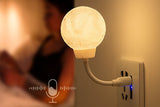 Smart Voice Control Moon Night Light USB Plug-in Flexible Gooseneck Dimmable LED Bedside Lamp