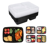 10PCS/20PCS 3 Compartment Food Storage with Lids Disposable Food Containers