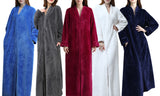 Women Plush Zipper Lounger Robe