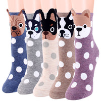 Five Pairs of Cotton Dog Socks