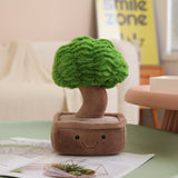 Emotional Support Toy with Expression and Plush Stuffed Potted Fortune Tree Ornament