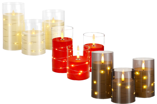 3 Pieces LED Flameless Candle Lights Set