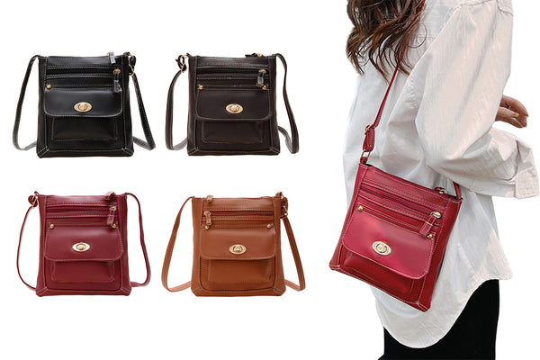 Womens' Vintage PU Leather Crossbody Shoulder Bag