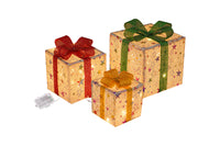 3-Piece Christmas Lighted Gift Boxes Set