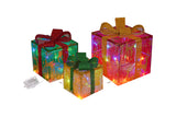 3-Piece Christmas Lighted Gift Boxes Set