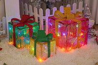 3-Piece Christmas Lighted Gift Boxes Set