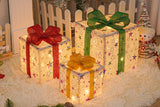 3-Piece Christmas Lighted Gift Boxes Set