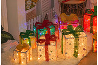 3-Piece Christmas Lighted Gift Boxes Set