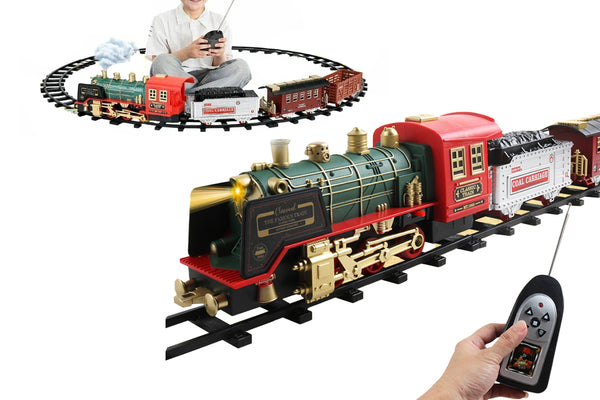 Electric Steam Train Set with Sound and Light