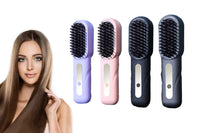 Wireless Hair Straightener Brush Portable Heated Straight Brush  Anti-Scald Hot Comb Straightener Brush with LED Display
