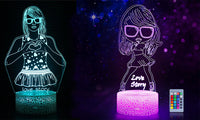 Taylor Swift Inspired 3D Acrylic LED Night Light with Remote Control and Smart Touch