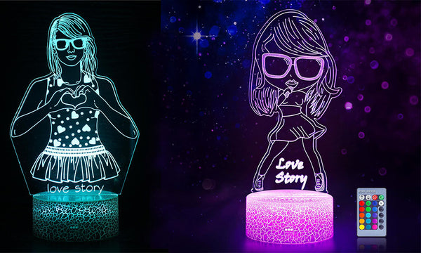 Taylor Swift Inspired 3D Acrylic LED Night Light with Remote Control and Smart Touch