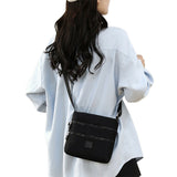 Three-Pocket Splash-Proof Nylon Crossbody Bag