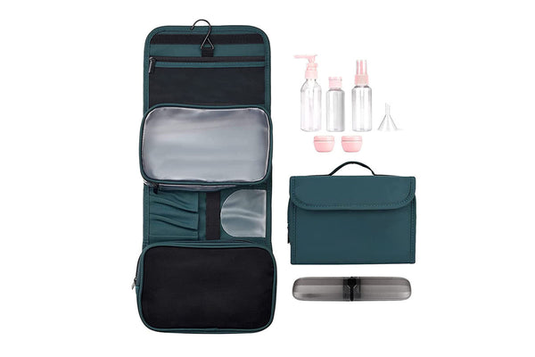 PU Leather Water-resistant Toiletry Bag Travel Bag Hanging Travel Organizer