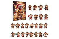 2025 Advent Countdown Calendar Funny Monkey Ornaments