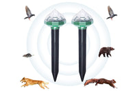 2Pcs Mole Repellent Solar Powered with Auto LED Lights