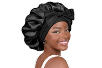 Polyester Satin Hair Bonnet with Tie Band for Sleeping