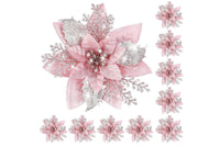 10Pcs Poinsettia Artificial Christmas Flowers