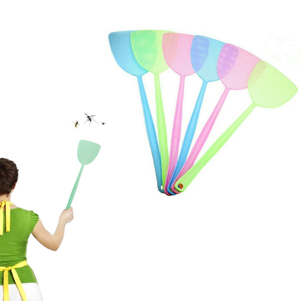 6Pcs Plastic Fly Swatters with Long Handle