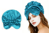 2-in-1 Double Layer Satin Bonnet with Eye Mask Sleep Cap Hair Wrap