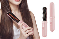 Negative Ion Electric Hair Straightener Brush Curler Lazy Comb Hot Flat Artifact