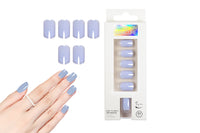 24Pcs Reusable Solid Color Fake Nails Press On Manicure