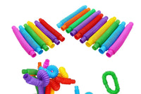 8Pcs  Anxiety Stress Relief Fidget Pop Tube Fidget Sensory Toy Stretch Tubes