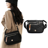 Multi-Pocket Splash-Proof Nylon Crossbody Shoulder Bag