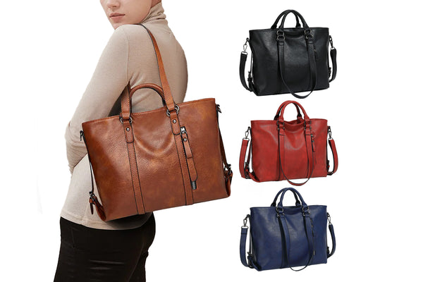 PU Leather Women's Tote Handbag Shoulder Crossbody Bag