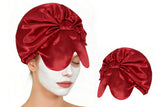 2-in-1 Double Layer Satin Bonnet with Eye Mask Sleep Cap Hair Wrap