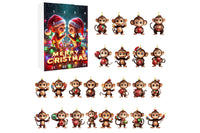 2025 Advent Countdown Calendar Funny Monkey Ornaments