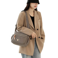 Multi-Pocket Splash-Proof Nylon Crossbody Shoulder Bag