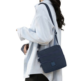 Three-Pocket Splash-Proof Nylon Crossbody Bag