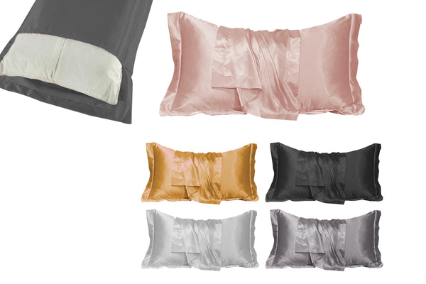 48x74cm Satin Pillowcase Solid Color Silk Soft Bedding Pillowcase