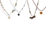 4pcs Women's Pendant Necklace Trendy Hoodie Sweater Chain