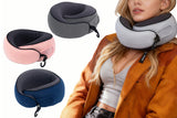 Ergonomic Travel Neck Pillow with Chin Support Massage Points and Hook