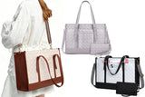 15.6-inch Laptop Tote Bag with Matching Wristlet Clutch Pouch Wallet Handbag Crossbody