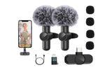 2-in-1 Wireless Plug-Play Lavalier Microphone for iPhone iPad