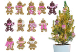 12Pcs Gingerbread Man Christmas Decoration for Tree Hanging