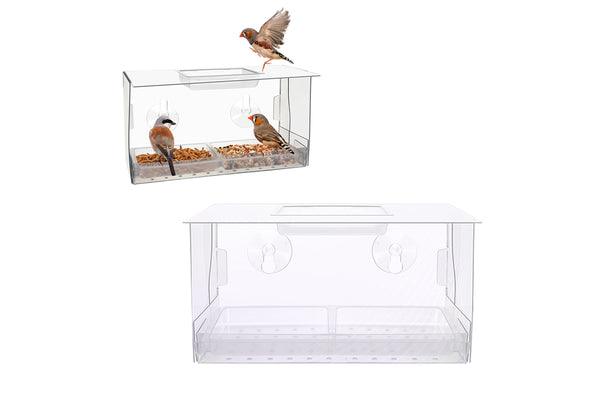 Clear Acrylic Window Bird Feeder Foldable Bird Feeder Box